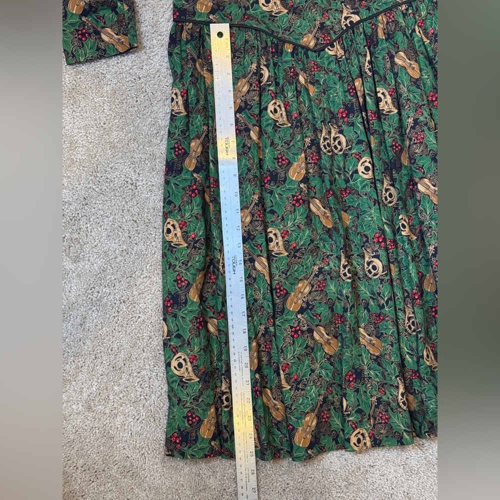 Vintage Handmade Floral Dress with Lace Collar Cottagecore Feminine Size 10/12 - Picture 11 of 14
